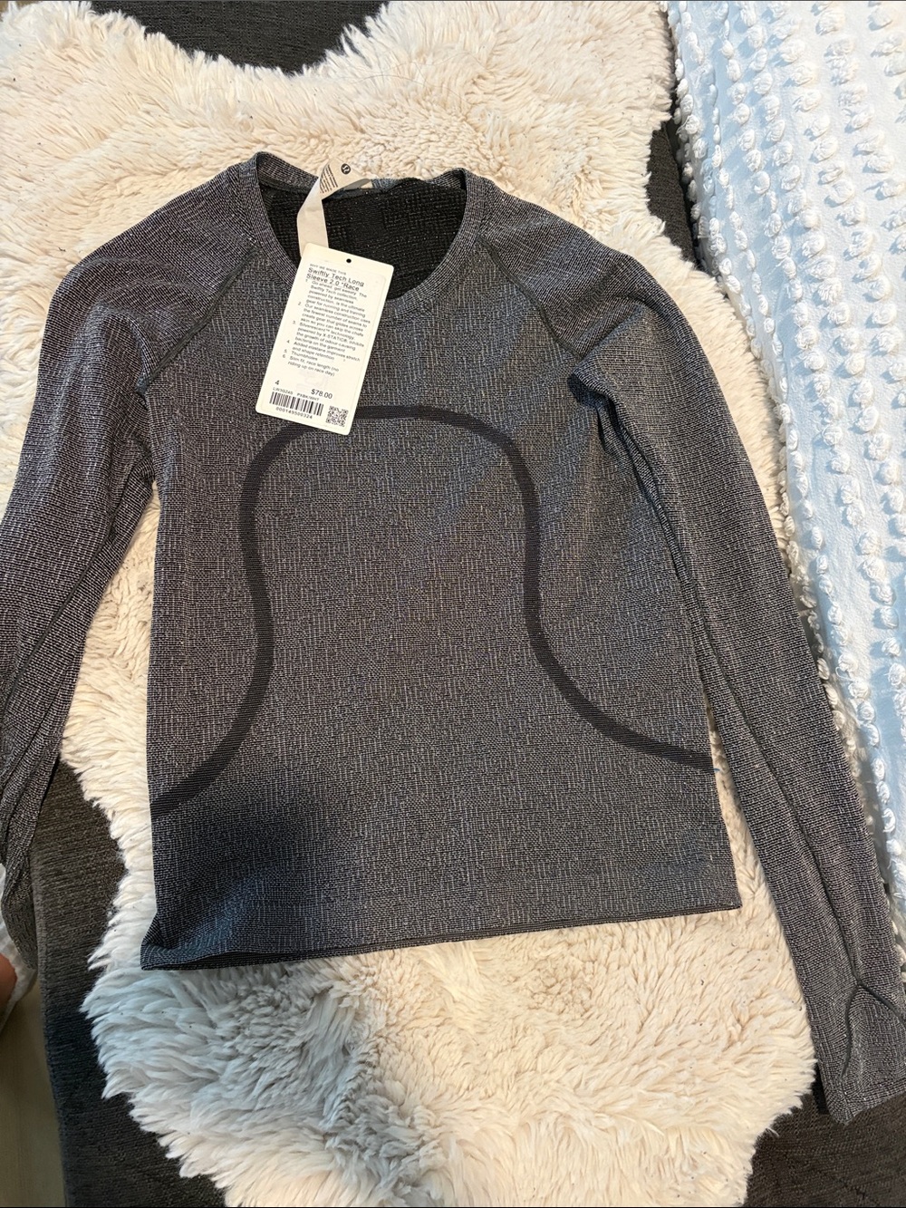 lululemon athletica Long Sleeve Active Top - Dark Gray with Black Accents